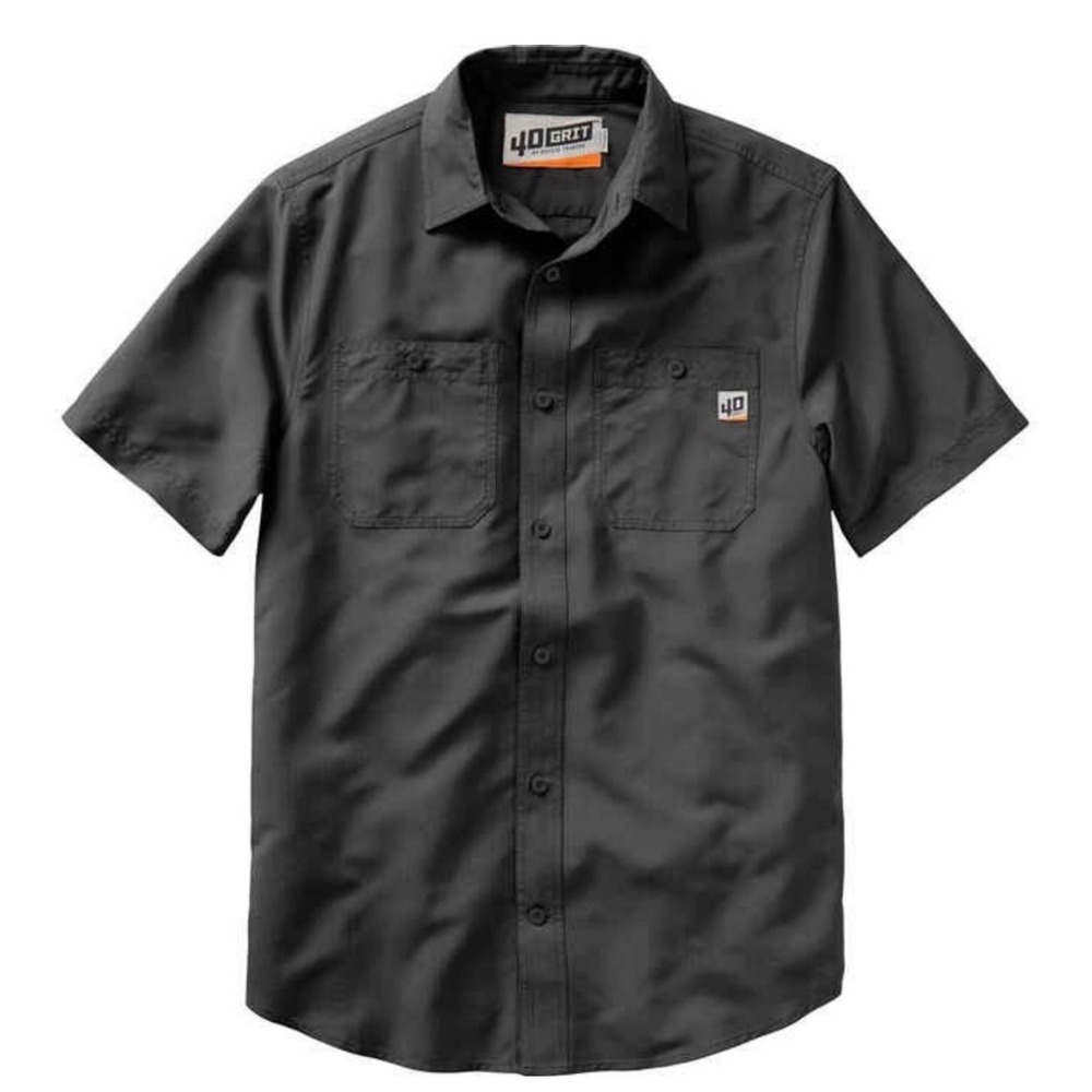 DULUTH TRADING 40 Grit 2XL Short Sleeve Shirt Button Down Ripstop Quick Dry UPF